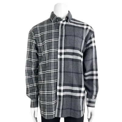BURBERRY X GOSHA RUBCHINSKIY ASYMMETRIC WOOL FLANNEL SHIRT