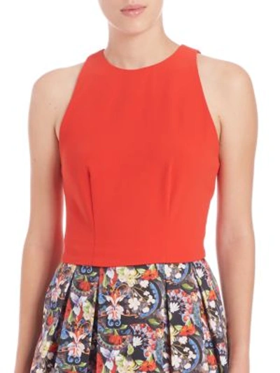 ALICE AND OLIVIA Ren Lace-Panel Cropped Top