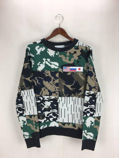 GOSHA RUBCHINSKIY PATCHWORK CAMO KNIT SWEATER
