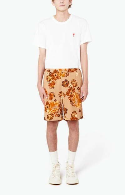 AMI ALEXANDRE MATTIUSSI SS21 AMI FLOWER PRINTED BERMUDA SHORTS M