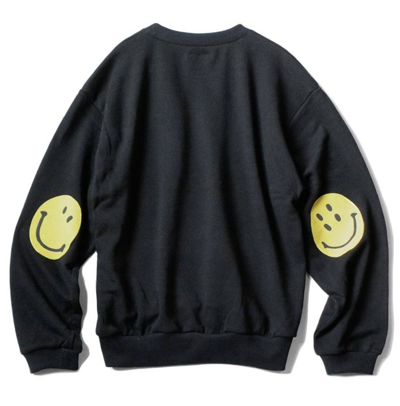 KAPITAL SMILE CREWNECK SWEATSHIRT ECO SMILEY BLACK