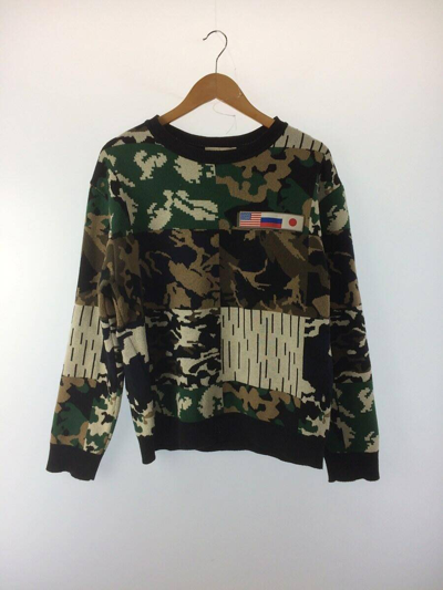DOVER STREET MARKET X GOSHA RUBCHINSKIY CAMO JACQUARD PATCHWORK KNIT SWEATER
