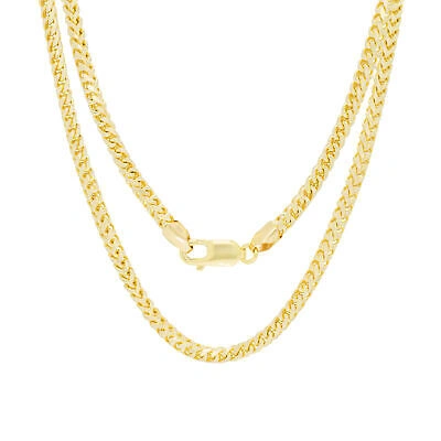 SPIGA 14K YELLOW GOLD SOLID 4MM MENS D/C FRANCO WHEAT SPIGA CHAIN NECKLACE 20"- 30"