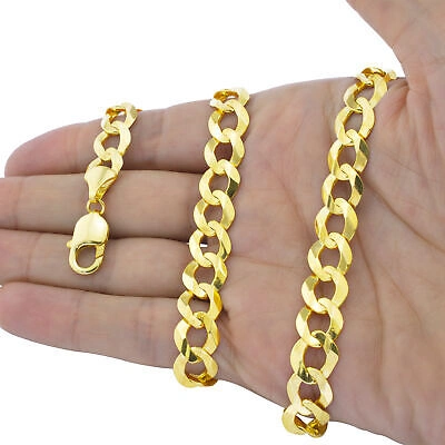 NURAGOLD 14K YELLOW GOLD SOLID 11.5MM WIDE MENS CURB CUBAN CHAIN LINK NECKLACE 20"-30"