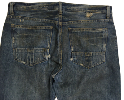 SLAB BY RICK OWENS SLAB BY RICK OWENS MKD2001 JEANS VINTAGE STRAIGHT LEG BLUE HOGS FADED DENIM