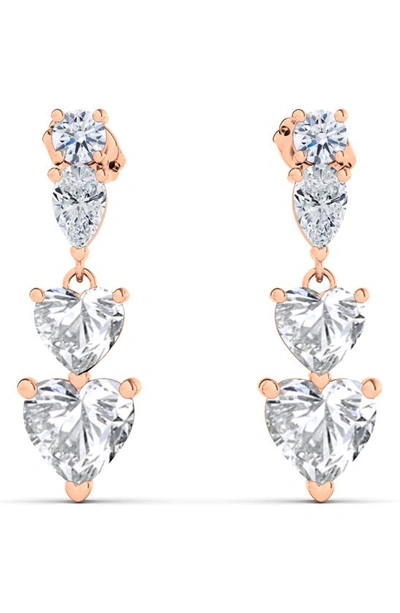 HAUTECARAT HAUTECARAT LAB CREATED DIAMOND HEART DROP EARRINGS