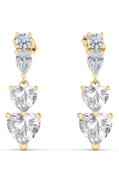 HAUTECARAT HAUTECARAT LAB CREATED DIAMOND HEART DROP EARRINGS