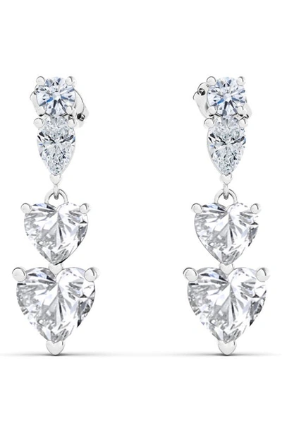 HAUTECARAT HAUTECARAT LAB CREATED DIAMOND HEART DROP EARRINGS