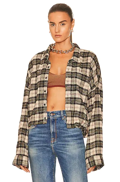 R13 GATHERED HEM WORK SHIRT