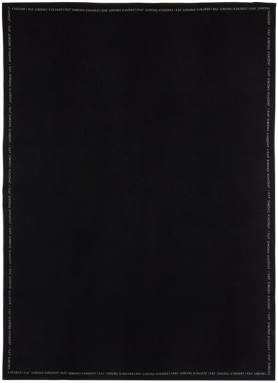 KVADRAT/RAF SIMONS BLACK DOUBLE-FACED WOOL THROW