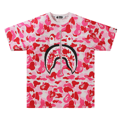 BAPE BAPE BIG ABC CAMO SHARK TEE 'PINK'