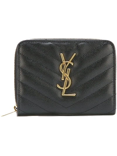 SAINT LAURENT MONOGRAM COMPACT ZIP-AROUND WALLET