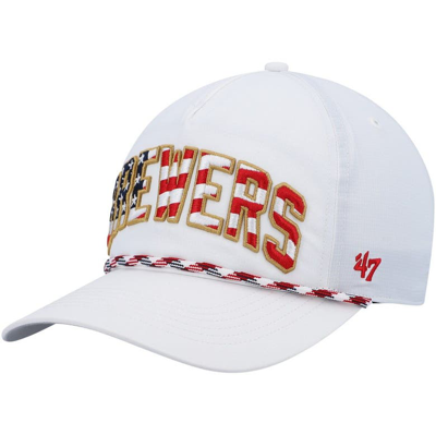 47 BRAND '47 WHITE MILWAUKEE BREWERS FLAG FLUTTER HITCH SNAPBACK HAT