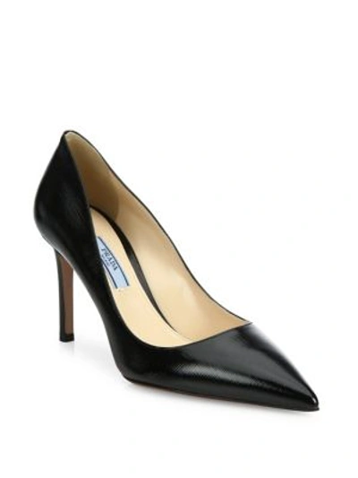 PRADA Saffiano Leather Point Toe Pumps