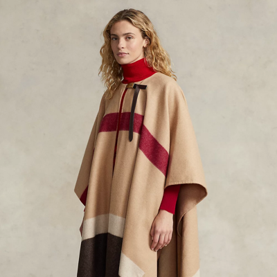 POLO RALPH LAUREN POLO ID STRIPED DOUBLE-FACED PONCHO