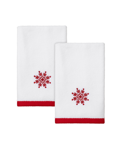 AVANTI SPARKLE SNOWFLAKES HOLIDAY 2-PC. FINGERTIP TOWEL SET, 11" X 16"