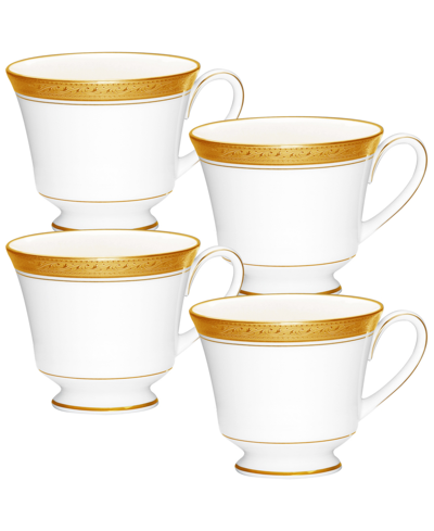 NORITAKE CRESTWOOD GOLD SET OF 4 CUPS, SERVICE FOR 4