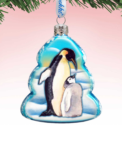 DESIGNOCRACY PENGUIN FAMILY MERCURY HOLIDAY ORNAMENT