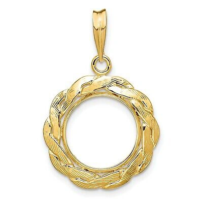 JEWELRY STORES NETWORK 1849-1854 $1 LIBERTY HEAD TYPE 1 PRONG SET BRAIDED COIN BEZEL IN 14K GOLD