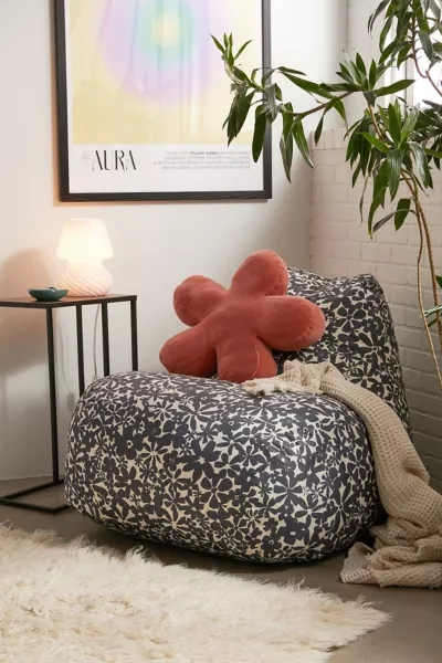 URBAN OUTFITTERS TEARDROP BEANBAG CHAIR IN BLACK/WHITE AT URBAN OUTFITTERS