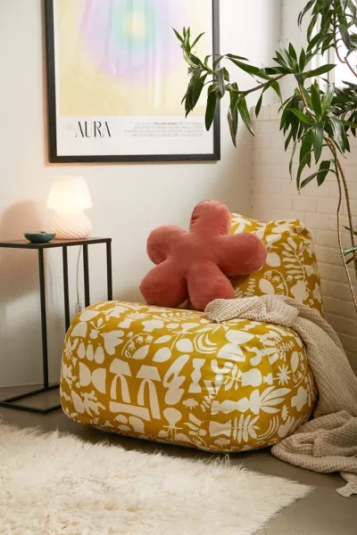 URBAN OUTFITTERS TEARDROP BEANBAG CHAIR IN YELLOW AT URBAN OUTFITTERS