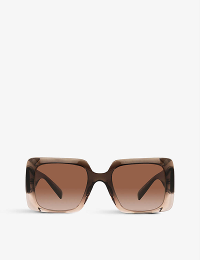 VERSACE WOMENS BROWN VE4405 SQUARE-FRAME ACETATE SUNGLASSES