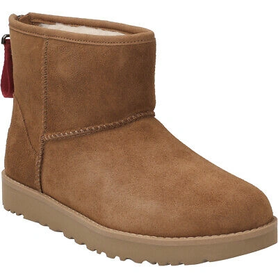 UGG UGG STIEFELETTE CLASSIC MINI LOGO ZIP, RAULEDER, BRAUN, DAMEN