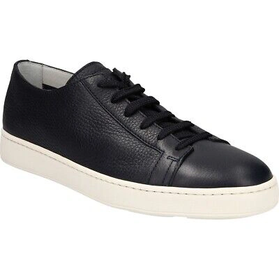 SANTONI SANTONI SNEAKER 14387 U55, GLATTLEDER, BLAU, HERREN