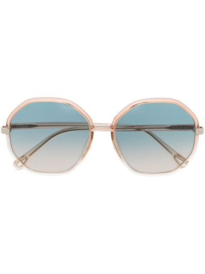 CHLOÉ ROUND-FRAME TINTED SUNGLASSES