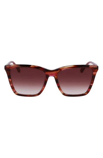 LONGCHAMP LONGCHAMP LE PLIAGE 56MM GRADIENT RECTANGULAR SUNGLASSES