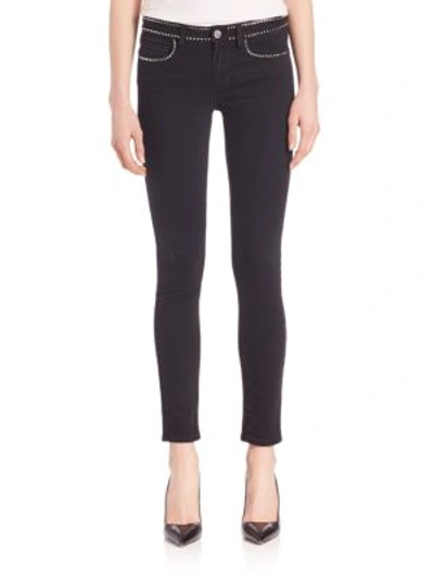 PAIGE Studded Hoxton High-Rise Skinny Ankle Jeans