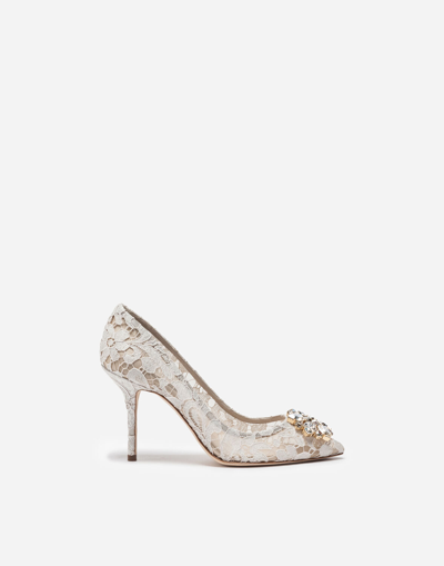 DOLCE & GABBANA PUMP IN TAORMINA LACE WITH CRYSTALS