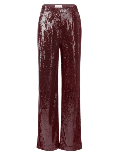 HALSTON WOMEN'S KIMBERLY MID-RISE SEQUIN PANTS