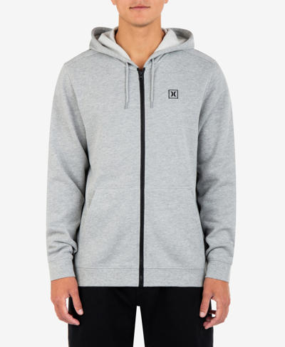 HURLEY MEN'S ICON CHEST LOGO FULL ZIP HOODED SWEATSHIRT