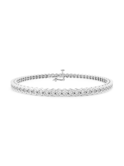 SAKS FIFTH AVENUE WOMEN'S BUILD YOUR OWN COLLECTION 14K WHITE GOLD & LAB GROWN DIAMOND HALF BEZEL TENNIS BRACELET