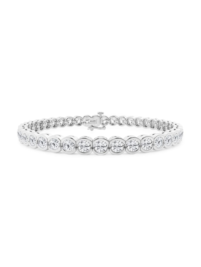 SAKS FIFTH AVENUE WOMEN'S BUILD YOUR OWN COLLECTION 14K WHITE GOLD & LAB GROWN DIAMOND HALF BEZEL TENNIS BRACELET