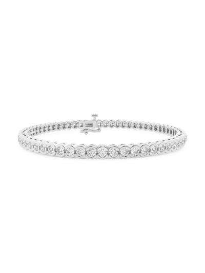 SAKS FIFTH AVENUE WOMEN'S BUILD YOUR OWN COLLECTION 14K WHITE GOLD & LAB GROWN DIAMOND HALF BEZEL TENNIS BRACELET