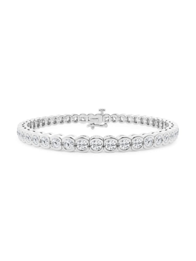 SAKS FIFTH AVENUE WOMEN'S BUILD YOUR OWN COLLECTION 14K WHITE GOLD & LAB GROWN DIAMOND HALF BEZEL TENNIS BRACELET