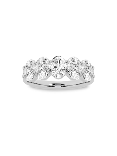 SAKS FIFTH AVENUE WOMEN'S BUILD YOUR OWN COLLECTION 14K WHITE GOLD & 5 LAB GROWN OVAL DIAMOND ANNIVERSARY BAND
