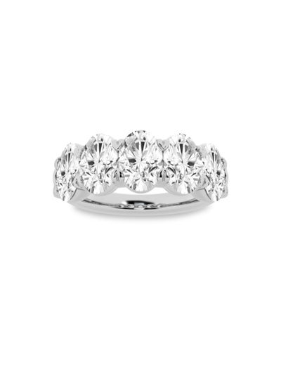 SAKS FIFTH AVENUE WOMEN'S BUILD YOUR OWN COLLECTION 14K WHITE GOLD & 5 LAB GROWN OVAL DIAMOND ANNIVERSARY BAND