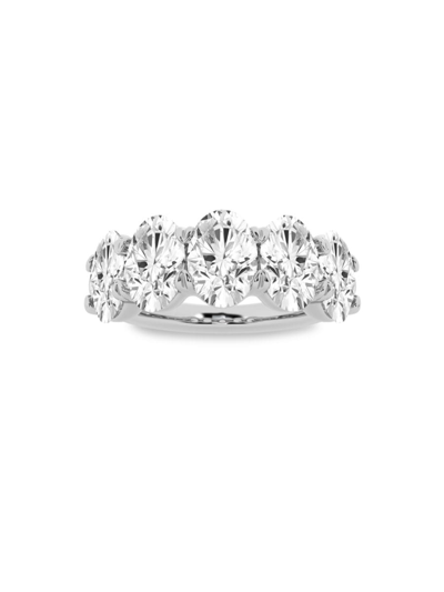 SAKS FIFTH AVENUE WOMEN'S BUILD YOUR OWN COLLECTION 14K WHITE GOLD & 5 LAB GROWN OVAL DIAMOND ANNIVERSARY BAND