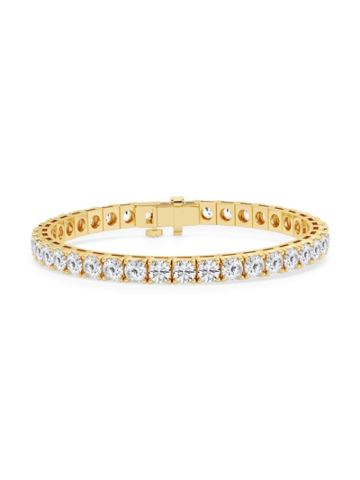 SAKS FIFTH AVENUE WOMEN'S BUILD YOUR OWN COLLECTION 14K YELLOW GOLD & LAB GROWN DIAMOND FOUR PRONG TENNIS BRACELET