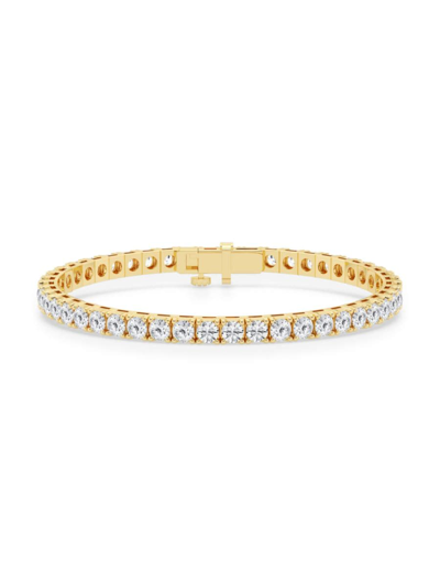 SAKS FIFTH AVENUE WOMEN'S BUILD YOUR OWN COLLECTION 14K YELLOW GOLD & LAB GROWN DIAMOND FOUR PRONG TENNIS BRACELET