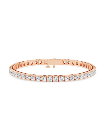 SAKS FIFTH AVENUE WOMEN'S BUILD YOUR OWN COLLECTION 14K ROSE GOLD & LAB GROWN DIAMOND FOUR PRONG TENNIS BRACELET