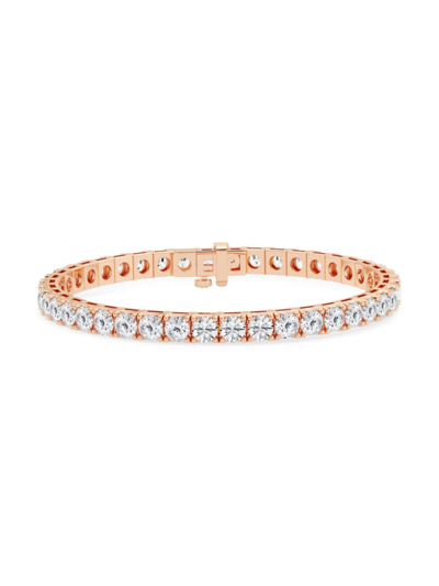 SAKS FIFTH AVENUE WOMEN'S BUILD YOUR OWN COLLECTION 14K ROSE GOLD & LAB GROWN DIAMOND FOUR PRONG TENNIS BRACELET