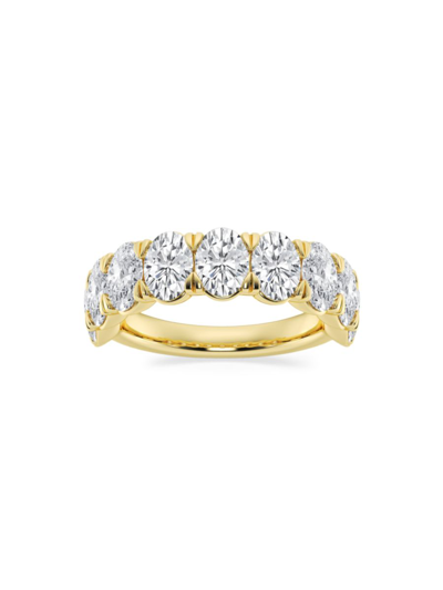 SAKS FIFTH AVENUE WOMEN'S BUILD YOUR OWN COLLECTION 14K YELLOW GOLD & 9 NATURAL OVAL DIAMOND ANNIVERSARY BAND