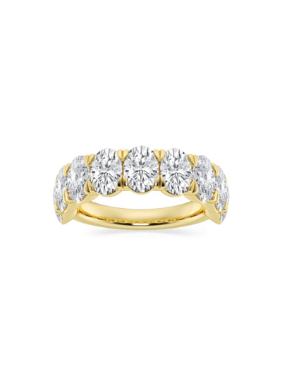 SAKS FIFTH AVENUE WOMEN'S BUILD YOUR OWN COLLECTION 14K YELLOW GOLD & 9 NATURAL OVAL DIAMOND ANNIVERSARY BAND