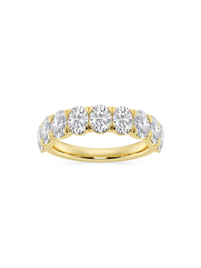 SAKS FIFTH AVENUE WOMEN'S BUILD YOUR OWN COLLECTION 14K YELLOW GOLD & 9 NATURAL OVAL DIAMOND ANNIVERSARY BAND