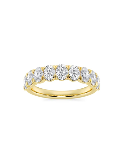 SAKS FIFTH AVENUE WOMEN'S BUILD YOUR OWN COLLECTION 14K YELLOW GOLD & 9 NATURAL OVAL DIAMOND ANNIVERSARY BAND