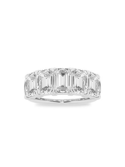 SAKS FIFTH AVENUE WOMEN'S BUILD YOUR OWN COLLECTION PLATINUM & 5 LAB GROWN EMERALD DIAMOND ANNIVERSARY BAND